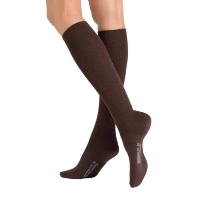 Afbeelding van Hudson Dames Relax Woolmix Clima Ksd Knit Kniekousen, Brownmel., 36 38 EU