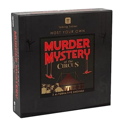 Afbeelding van Talking Tables Circus Themed Murder Mystery Game thuis, organiseer je eigen spelenavond en los de misdaad op, herbruikbaar met 3 eindes voor dinerfeest, verjaardag, Halloween