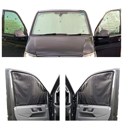Afbeelding van Parasol voor voorruit, compatibel met Citroen Berlingo (2008 2018) (complete set + achterklep dakraam), kleur van de rugleuning kolen, omkeerbaar