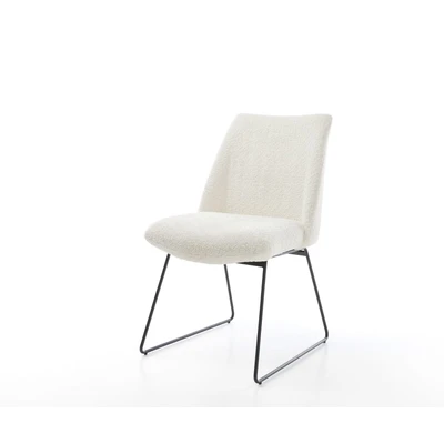 Afbeelding van Gestoffeerde stoel Elso Flex slipframe zwart bouclé wit pocketveer kern