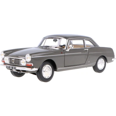Afbeelding van het 1:18 gegoten model van De Peugeot 404 Coupé uit 1967 in grijs. fabrikant schaalmodel is Norev. Dit alleen online verkrijgbaar