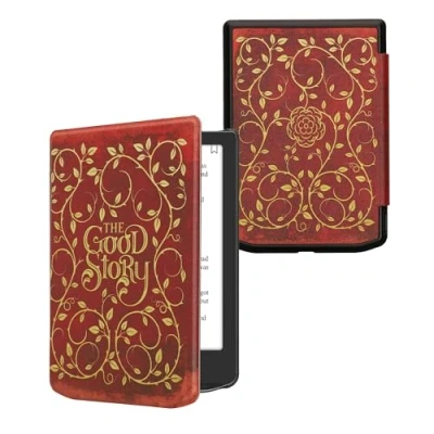 Afbeelding van kwmobile e reader hoesje compatibel met Pocketbook Verse/Verse Pro/Verse Color/Vivlio Light/Light HD Magneetsluiting Ereader case Sprookjesboek in geel/oranje/rood