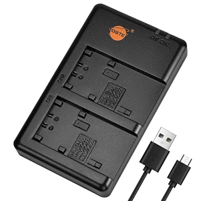 Afbeelding van DSTE Fast Charging USB Dual Battery Charger Compatibel voor Sony NP FP50 FP90 FH50 FH100 FV50 FV70 FV100