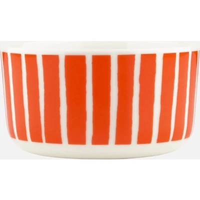 Afbeelding van Marimekko Piccolo Kom 5dl Oranje wit gestreept