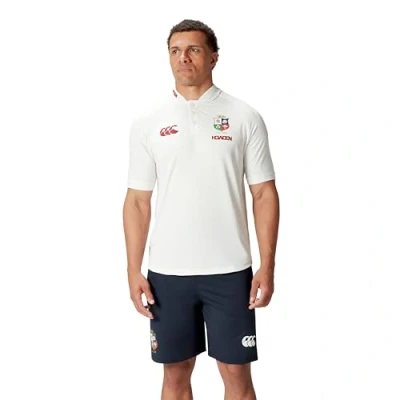 Afbeelding van Canterbury Poloshirt met Britse en Ierse leeuwen voor heren, Egret, S