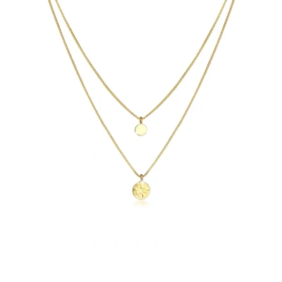 Afbeelding van Elli COIN Structure Ketting gold, Dames, Maat: 55, Gold