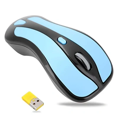 Afbeelding van Gyration Air Mouse, 6D 2.4G Mini Gyro Draadloze Muis Maximaal 1600 DPI Optische Muizen met USB Nano ontvanger voor Pc Laptop Smart TV/Box(Blauw + Zwart)