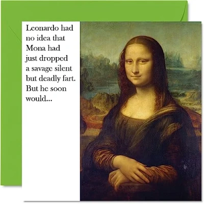 Afbeelding van Grappige verjaardagskaarten voor vrouwen mannen Thug Mona Happy Birthday Card mama papa broer zus zoon dochter Nan opa, 145 mm x grap humor plagerij verjaardag wenskaarten