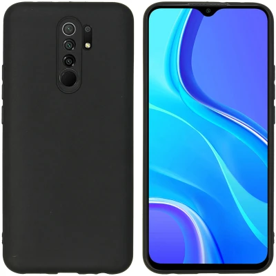 Afbeelding van Xiaomi Redmi 9 Hoesje Siliconen en TPU (zacht) iMoshion Softcase/Backcover Zwart Telefoonhoesje