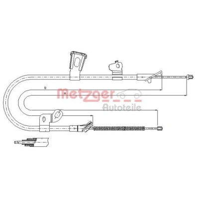 Afbeelding van METZGER 17.1074 Handremkabel Links achter 1520/1390mm Schijfremmen COFLE TOYOTA: Yaris I Hatchback (P1) 1.0, 1.3, 1.5, 1.4 D 4D 1999 2005