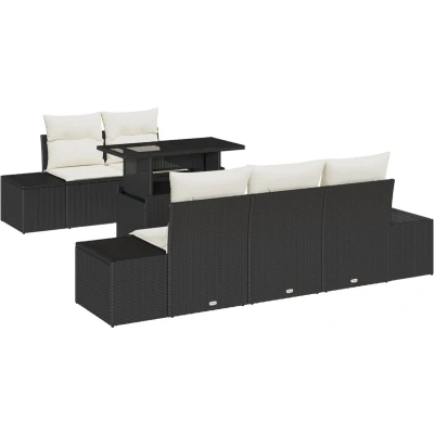Afbeelding van vidaXL Tuin Sofa Set van 6 Bruin Poly Rattan