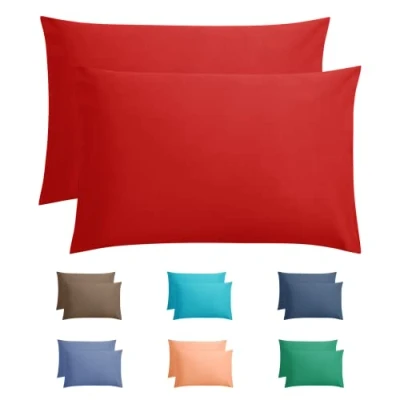 Afbeelding van Kussensloop Set Rood 100% Katoen 60x70 2 stuks Y not kussenslopen