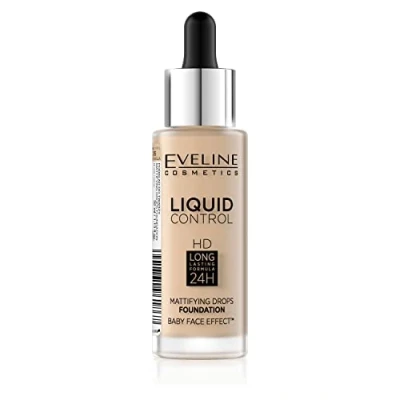Afbeelding van Eveline Cosmetics Liquid Control Foundation With Dropper 015 Light 32ml.