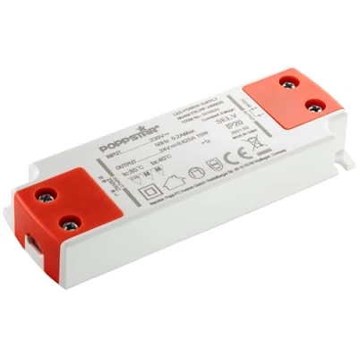 Afbeelding van Poppstar Slim Trafo 24 V (voor 0,15 tot 15 Watt LEDs) Ultra Vlakke LED Transformator 230V AC / 24V DC 0,625A