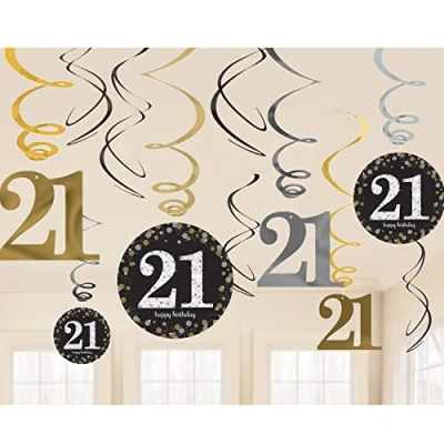 Afbeelding van Amscan Feestdecoratie Sparkling Celebration Gold 12 Stuks