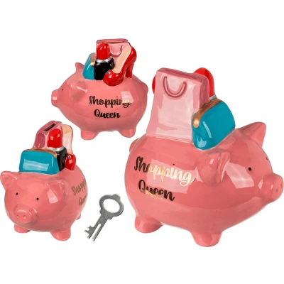 Afbeelding van Spaarvarken Shopping Queen Meisjes 17cm x 19cm 11cm