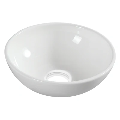 Afbeelding van Wiesbaden Kimo waskom rond 28 x 10 cm keramiek glans wit