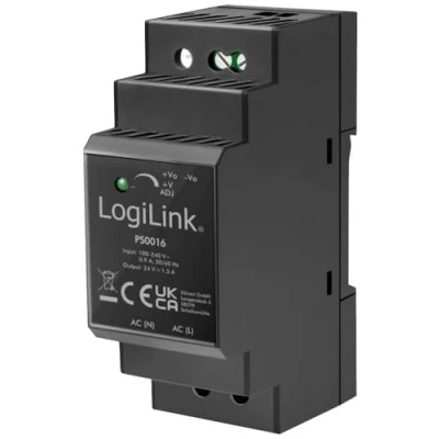 Afbeelding van LogiLink PS0016 DIN rail netvoeding 24 V 1.5 A 36 W Inhoud: 1 stuk(s)