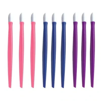 Afbeelding van nagelriemschuiver, 9 stuks kunststof handvat, dead skin cleaner, nail art gereedschap, voor dames en meisjes