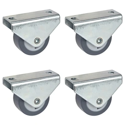 Afbeelding van Dörner + Helmer Set van 4 meubelbokkenrollen 30 mm, richtingsgefixeerd, met plaat, spoorvrij TPE, draagkracht 105 kg/set