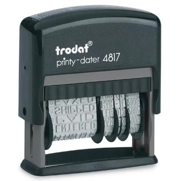 Afbeelding van Trodat Tekststempel Met Datum Printy 4817 Woorden: Faxé Le, Par E mail, Reçu Répondu Saisi Le,... Datumstempel
