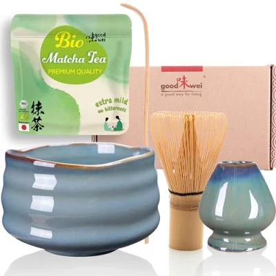 Afbeelding van Goodwei Theeceremonieset met hoogwaardige Matcha schaal en echte biologische uit Japan (Menouseki)