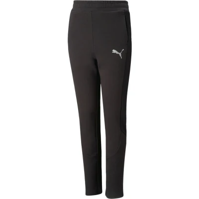 Afbeelding van Puma evostripe joggingbroek in de kleur oranje.