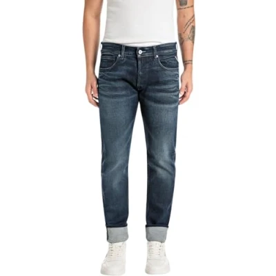 Afbeelding van Replay Heren Jeans Grover Straight Fit, donkerblauw 007, 29W / 30L