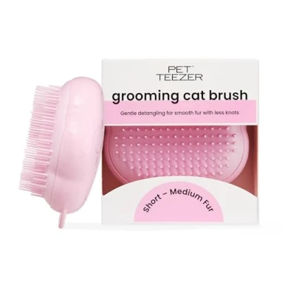 Afbeelding van Pet Teezer Tangle Cat Grooming Brush Kort, medium haar Zachte haren om knopen te ontwarren Roze