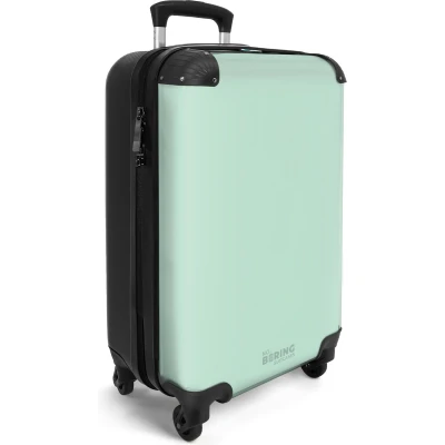Afbeelding van NoBoringSuitcases.com® Handbagage koffer lichtgewicht Reiskoffer trolley Pastel groen Rolkoffer met wieltjes Past binnen 55x40x20 en 55x35x25