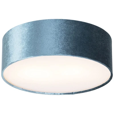 Afbeelding van QAZQA Moderne plafondlamp blauw 30 cm met gouden binnenkant Drum