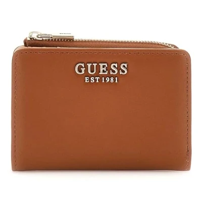 Afbeelding van GUESS portemonnee Talent SLG Zip Around Card Case Caramel Lichtbruin
