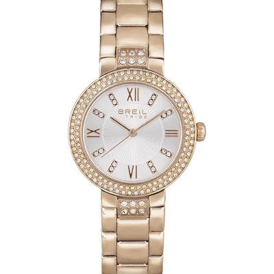 Afbeelding van Breil, dameshorloge uit de collectie Dance Floor, van gepolijst staal met kristallen, eigentijds design, kwartsuurwerk Miyota 2035, waterdicht tot 5 ATM, Zilver, Eén maat, Armband