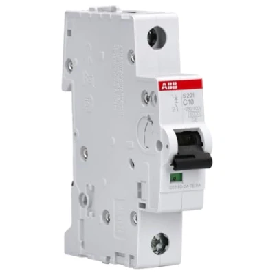 Afbeelding van Abb s201 installatieautomaat 1p c karakteristiek 10a iec en 60898 1 6 ka iec60947 2 10 module breedte 17 5mm 2cds251001r0104