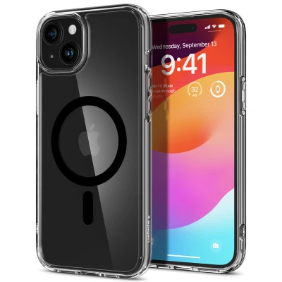 Afbeelding van Apple iPhone 15 MagSafe Hoesje Kunststof Spigen Hardcase/Backcover Zwart Telefoonhoesje Shockproof/Valbescherming