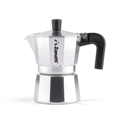Afbeelding van Zanetti, Mama Espressoapparaat van aluminium, koffiezetapparaat voor 3 kopjes, espressokoker met anti druppelsysteem, siliconen afdichting, ergonomische greep