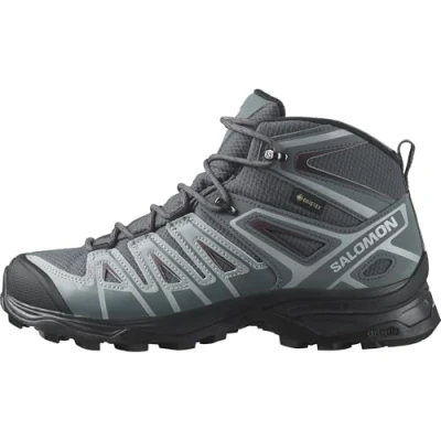 Afbeelding van Wandelschoen Salomon Women X Ultra Pioneer Mid GTX Ebony Stormy Weather Wine Tasting Schoenmaat 36,5 (UK 4)