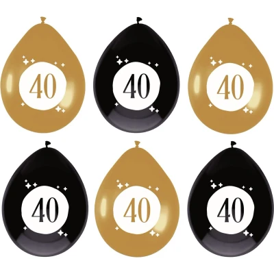 Afbeelding van Ballonnen 40 jaar Festive Goud 30cm 6 stuks