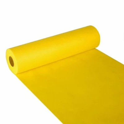 Afbeelding van Tafellopers Tafelloper Geel Non Woven &quot;Textielkarakter&quot; &quot;Soft Selection&quot; 24 meter x 400mm