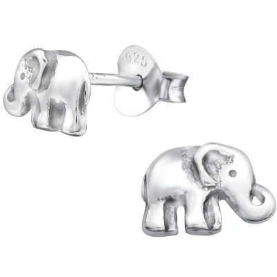 Afbeelding van JoyS Zilveren olifant oorbellen 8 x 5 mm geoxideerd