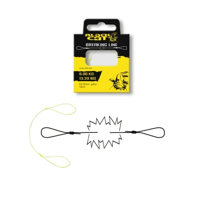 Afbeelding van Black Cat Breaking Line Yellow 0,35mm (10 stuks) Meerval onderlijnen