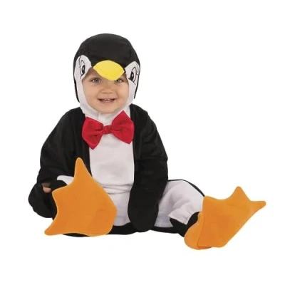 Afbeelding van Rubies Pinguin Kostuum Vinnie De Kind Zwart / Wit Maat 86 Carnavalskleding Verkleedkleding