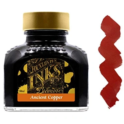 Afbeelding van Diamine Vulpen Inktfles, 80 ml, Turkoois Antiek Koper