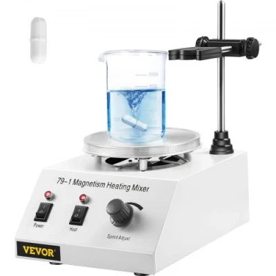 Afbeelding van VEVOR laboratorium magneetroerder verwarmingsplaat 1L snelheidsregeling 25W