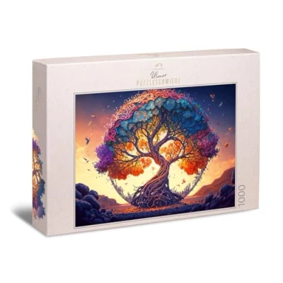 Afbeelding van Ulmer Puzzleschmiede puzzel met 1000 stukjes &quot;Boom des Life&quot; prachtige levensboom motief een fantastische van voor volwassenen puzzelkwaliteit, made in