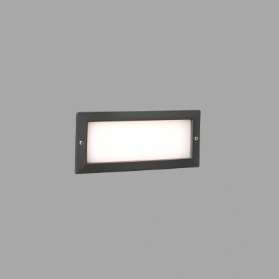 Afbeelding van Faro Lighting Stripe Outdoor LED Inbouw Wandlamp Donkergrijs 5W 3000K IP54
