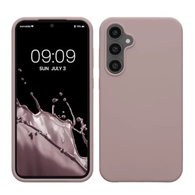 Afbeelding van kwmobile telefoonhoesje geschikt voor Samsung Galaxy S23 FE Hoesje met siliconen coating Smartphone case in licht oudroze
