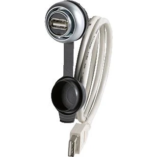 Afbeelding van Eaton rmq titan 22 frontelement usb voor bus type a met prefab kabel 60cm vast aangesloten stekker 3 0 frontr chroom 107412