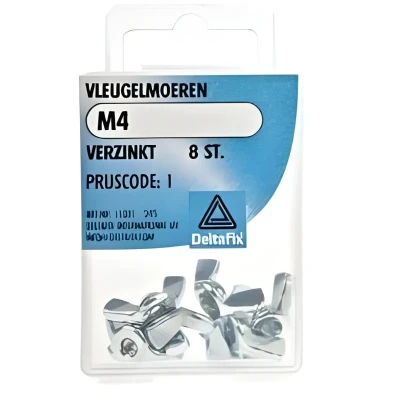Afbeelding van Deltafix Vleugelmoer M4 8 Stuks