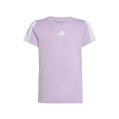 Afbeelding van adidas Sportswear Essentials 3STRIPES TEE Tshirt basic Powder plum white voor kinderen, Maat: 140,